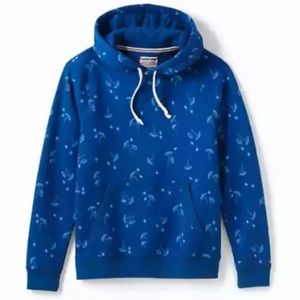 LAND'S END XL Serious Sweats blue white pullover